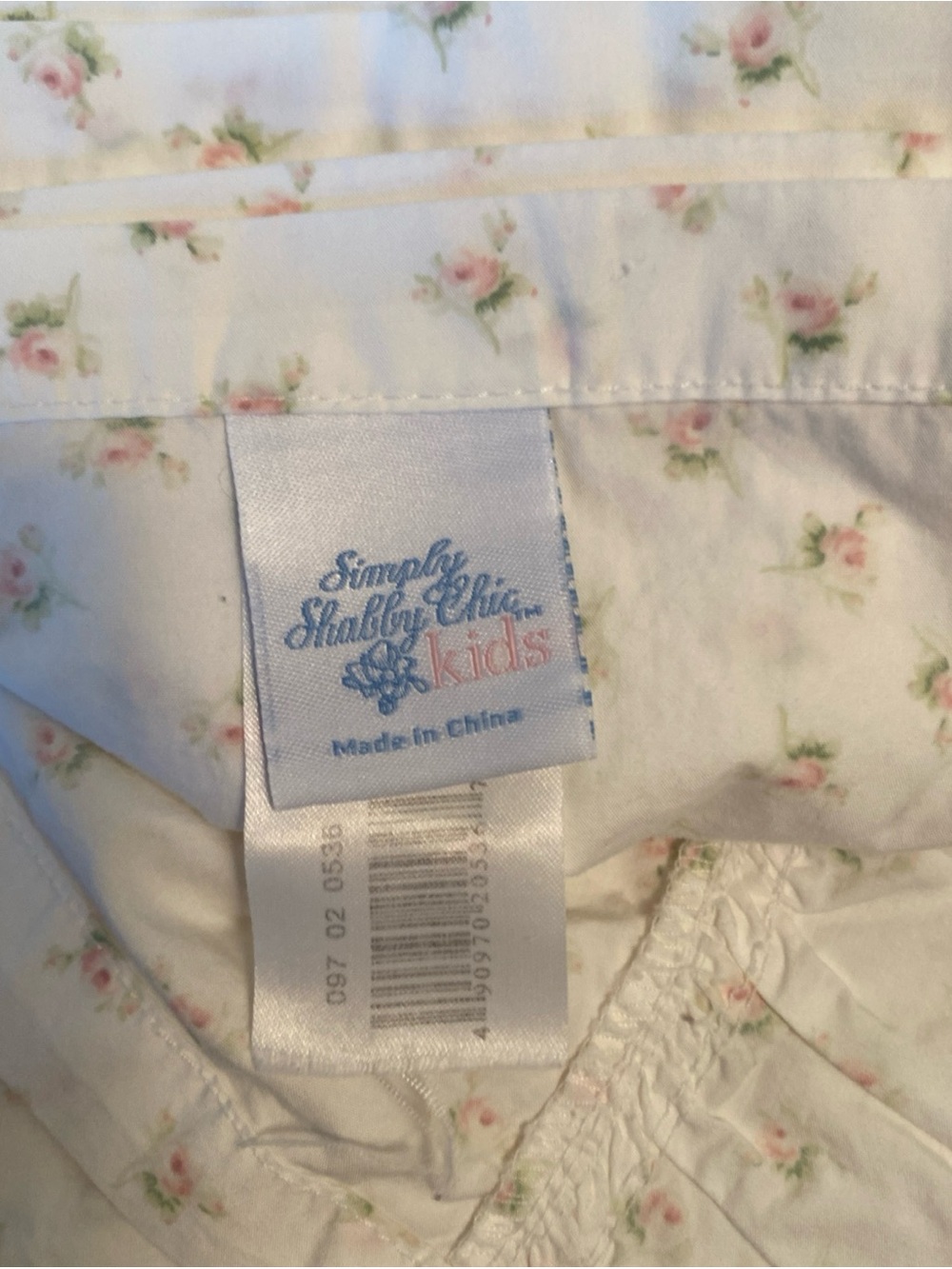Simply Shabby Chic Kids Twin Flat Sheet Roses Ruffles Cottagecore Pink White - Picture 4 of 5